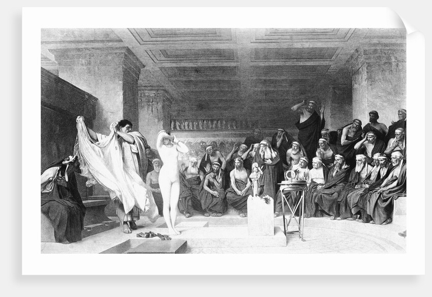 Illustration Depicting Phyrne in Greek Courtroom by Anonymous