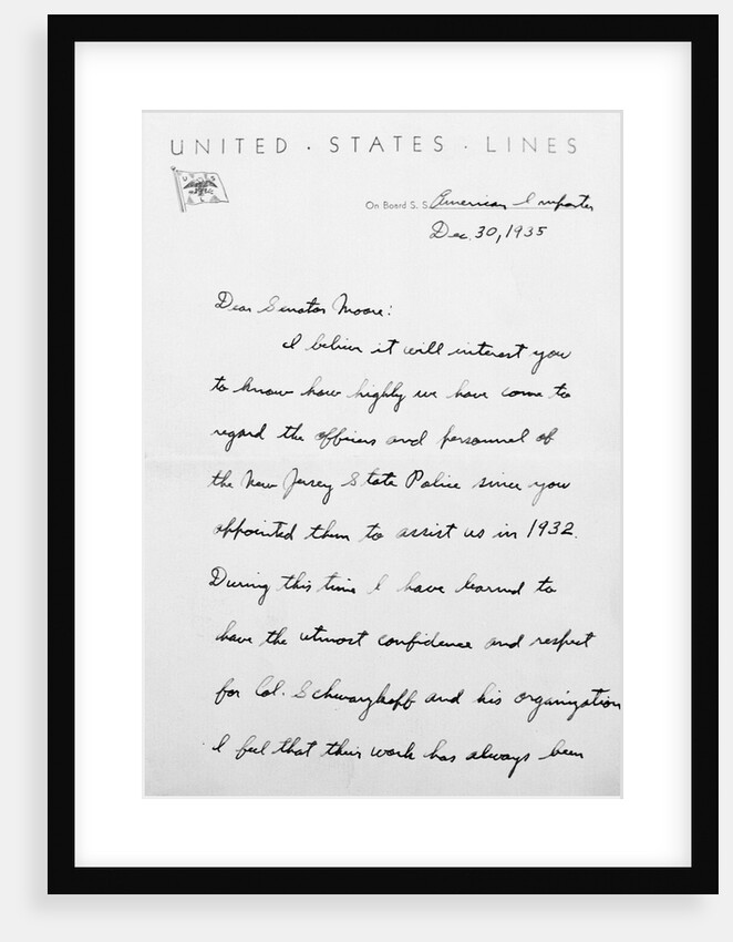 Page One of Letter from Charles Lindbergh by Anonymous