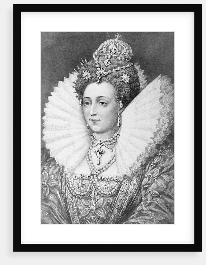 Engraving of Queen Elizabeth I in Royal Dress by Anonymous