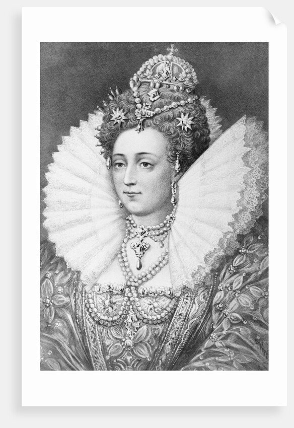 Engraving of Queen Elizabeth I in Royal Dress by Anonymous
