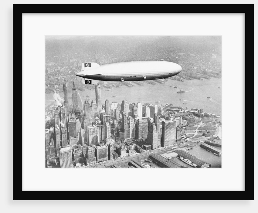 Hindenburg Flying over Lower Manhattan by Anonymous