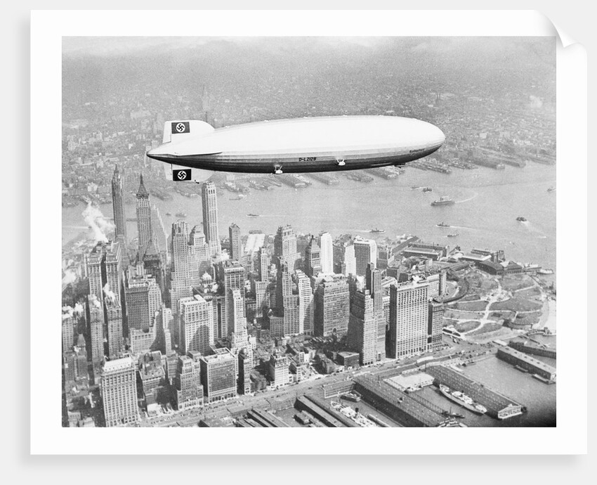 Hindenburg Flying over Lower Manhattan by Anonymous