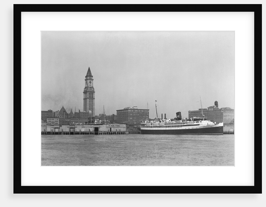 Ocean Liner in Boston Harbor by Anonymous