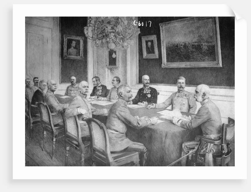 Franz Joseph Holding Military Conference by Anonymous