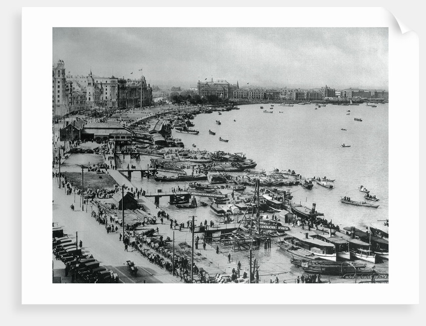 Aerial view of Bund in Shanghai by Anonymous