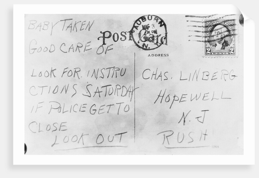 Postcard Evidence in Lindbergh Trial by Anonymous