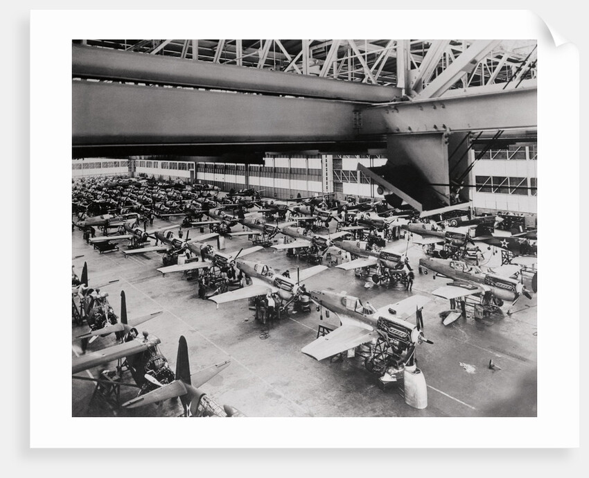 United States and Great Britain Combat Planes Side by Side by Anonymous