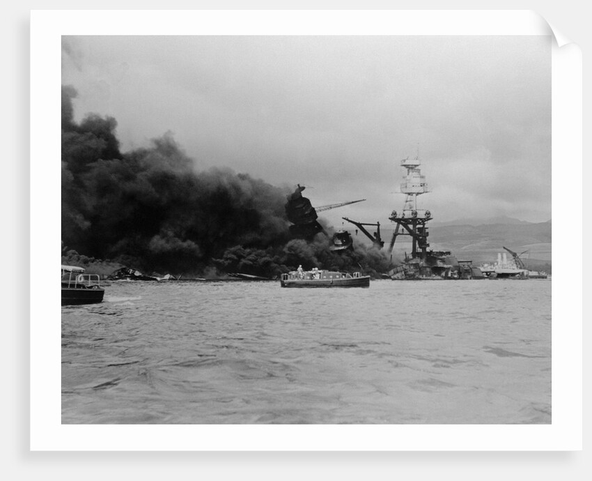 U.S.S. Arizona Burning by Anonymous