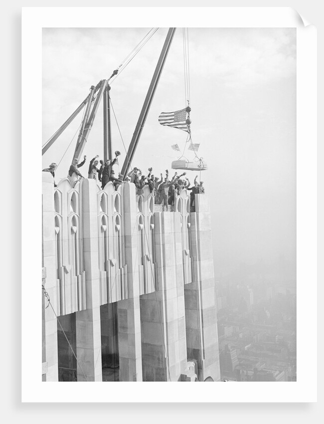 Workers Placing Last Stone on RCA Building by Anonymous