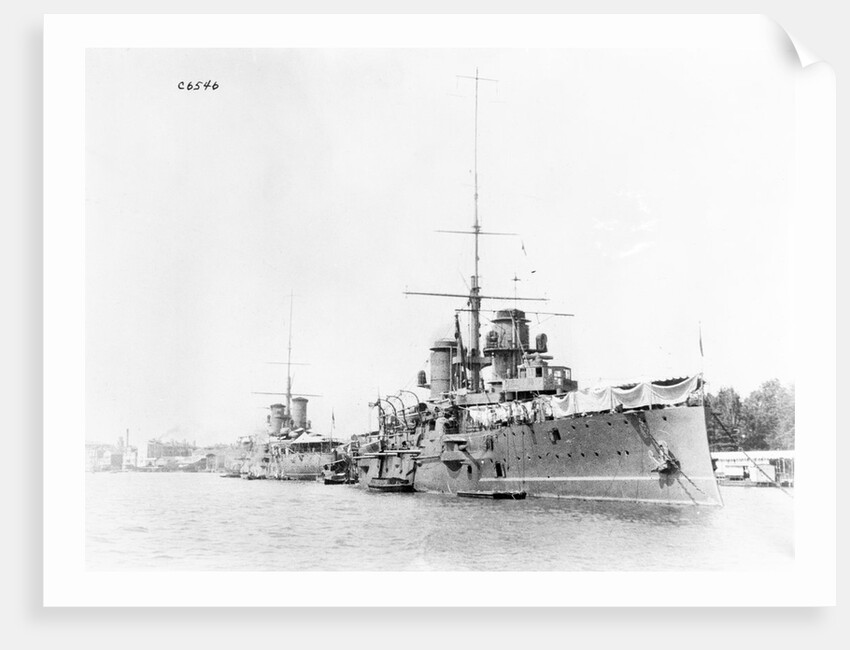 Battleships in Harbor by Anonymous