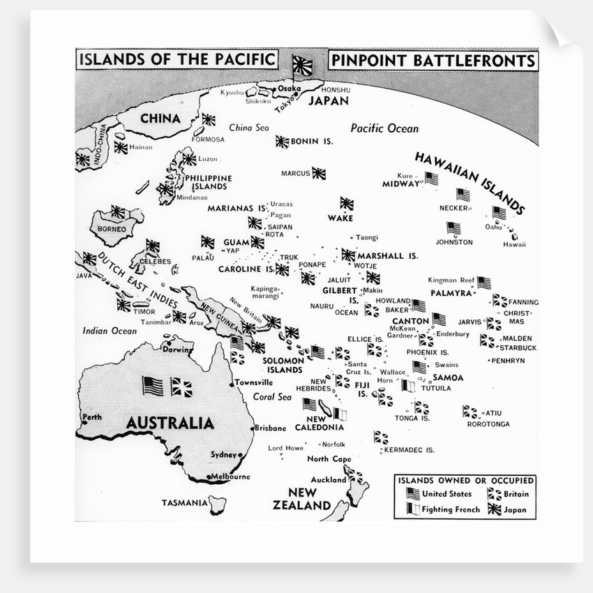 Map of Islands Between Hawaii and China by Anonymous