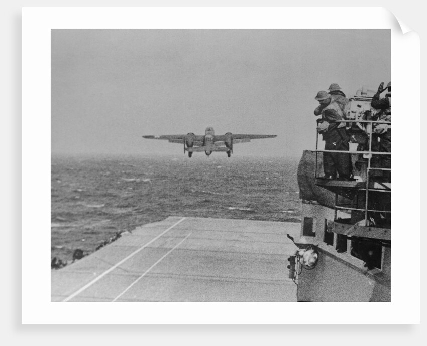 Doolittle Raid on Tokyo,B-25 Leaves USS Hornet by Anonymous
