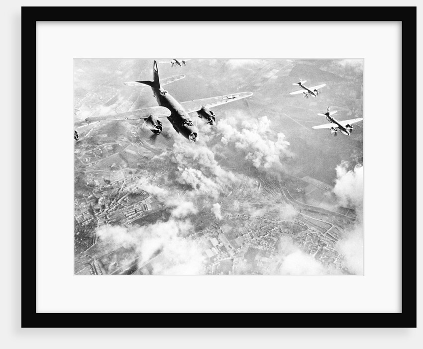 Martin B-26 Bomber Planes in Flight Over Belgium by Anonymous