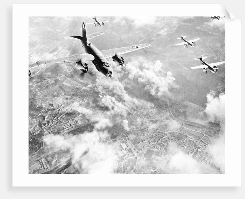 Martin B-26 Bomber Planes in Flight Over Belgium by Anonymous