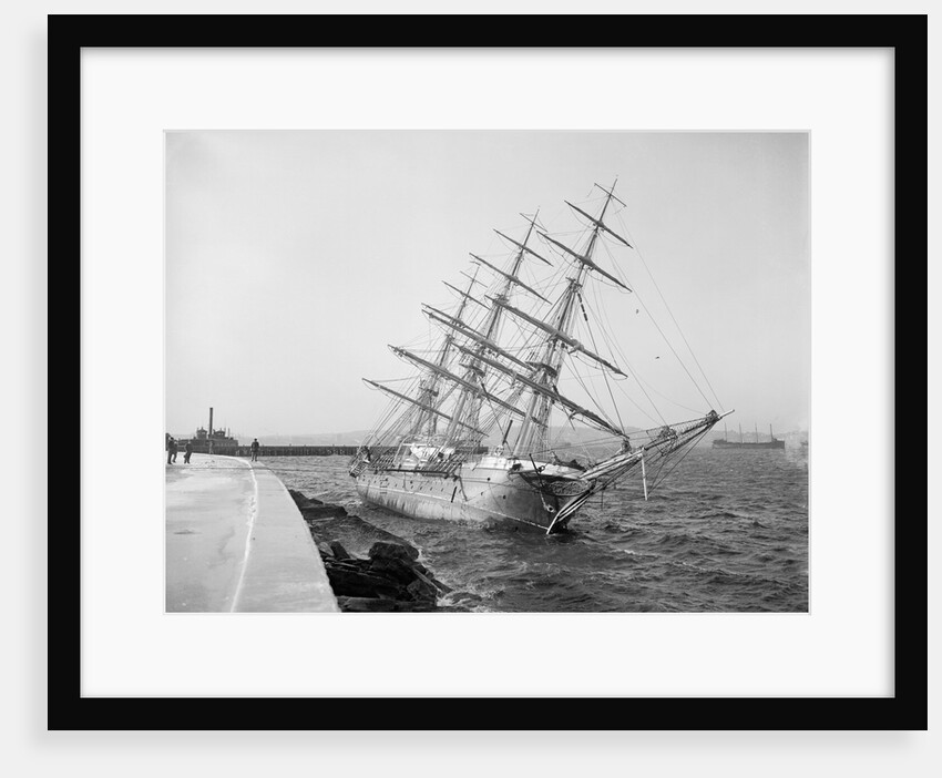Sailing Ship Caught on Rocks by Anonymous