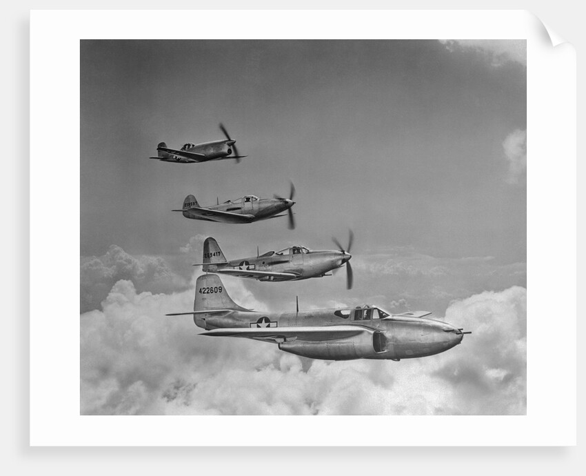 Four Military Planes in Flight by Anonymous