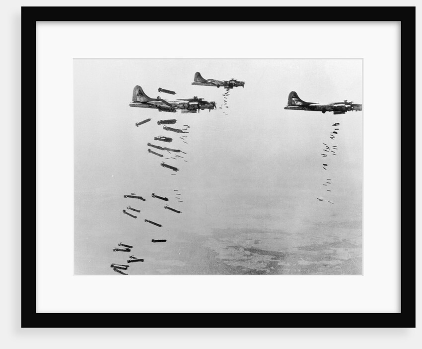 USAAF B17s Flying Fortress over Germany by Anonymous