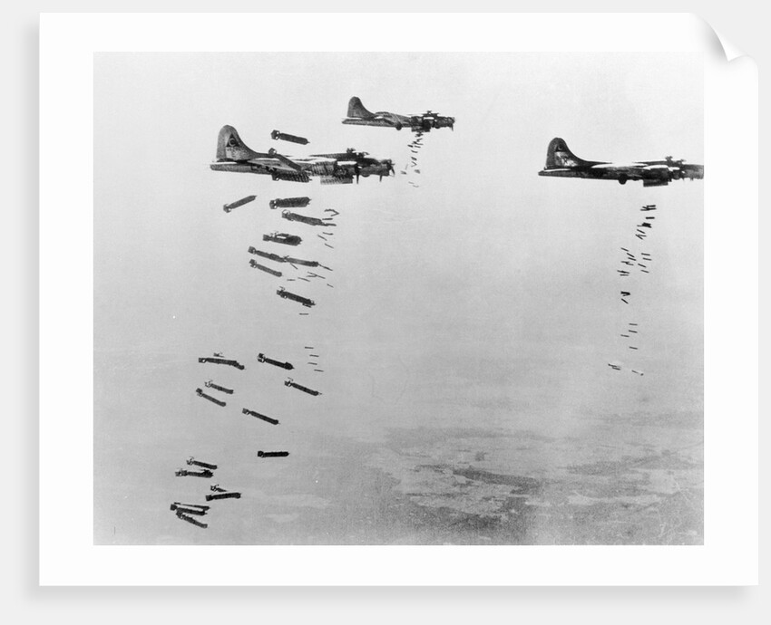 USAAF B17s Flying Fortress over Germany by Anonymous