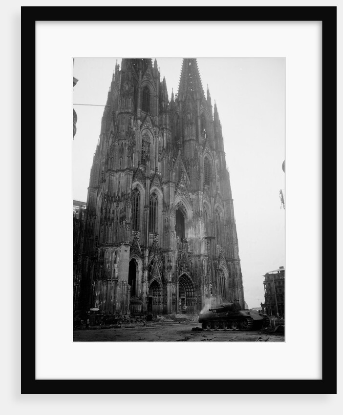 German Tank In Front of Cathedral by Anonymous
