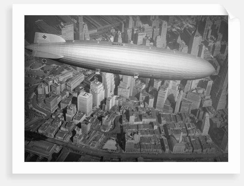 Hindenburg Flying over Manhattan by Corbis