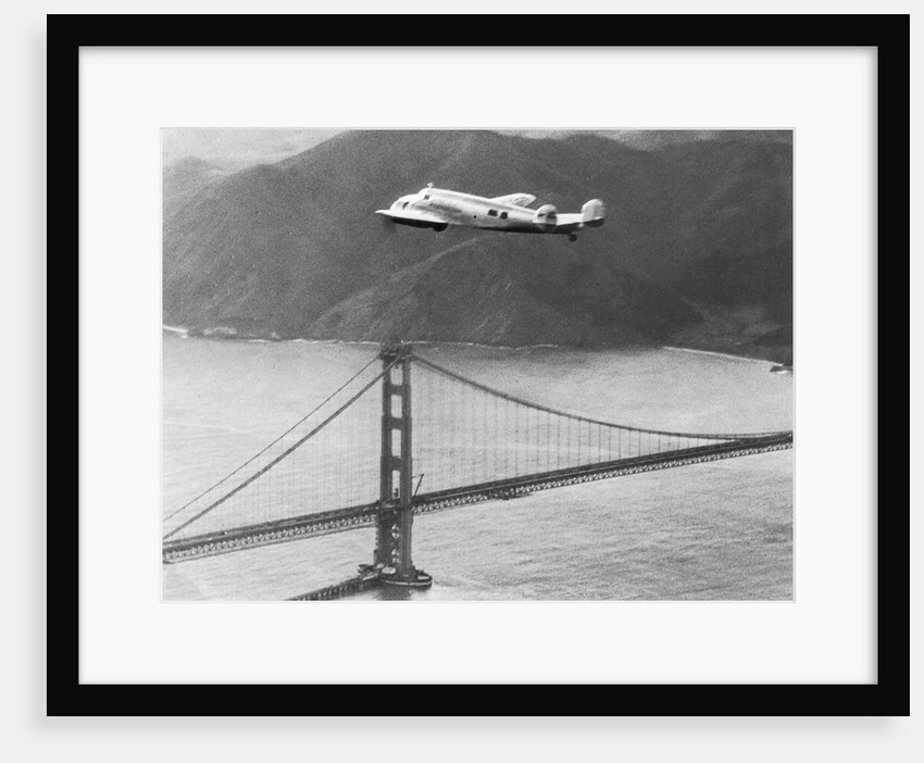 Amelia Earhart's Record Breaking Hop over Golden Gate Bridge by Anonymous