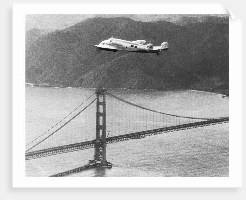 Amelia Earhart's Record Breaking Hop over Golden Gate Bridge by Anonymous