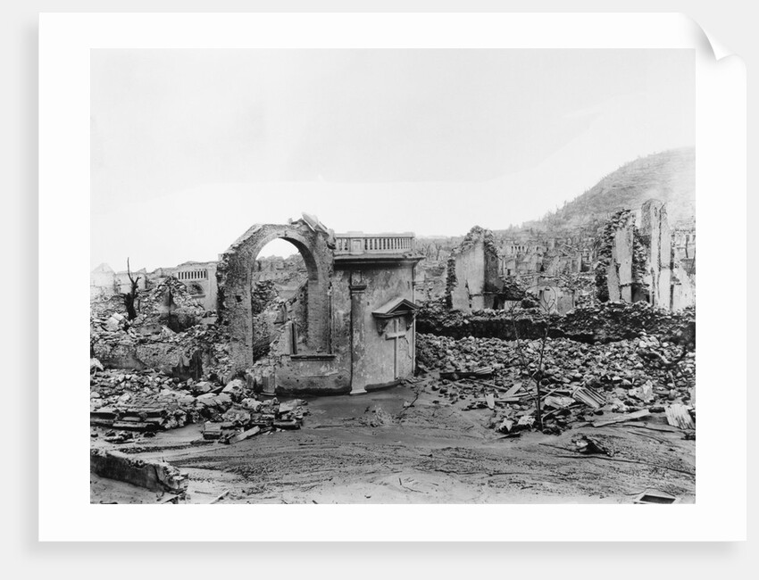Scene of Devestation from Mount Pelee Eruption by Anonymous