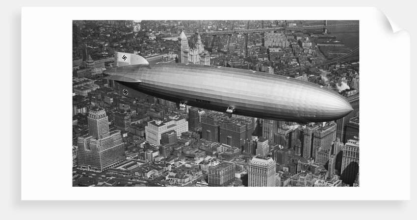 Hindenburg Hovering Over New York by Anonymous