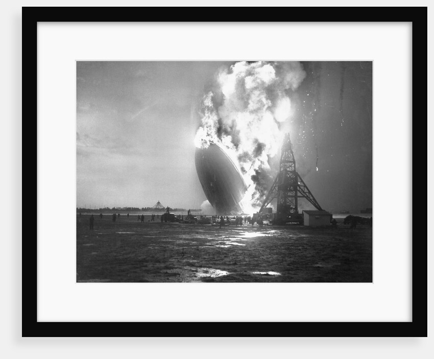 Crew Members Fleeing from Burning Hindenburg Airship by Anonymous