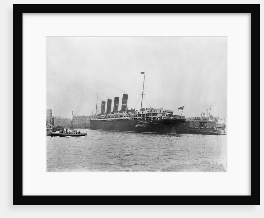 RMS Lusitania in New York Harbor by Anonymous