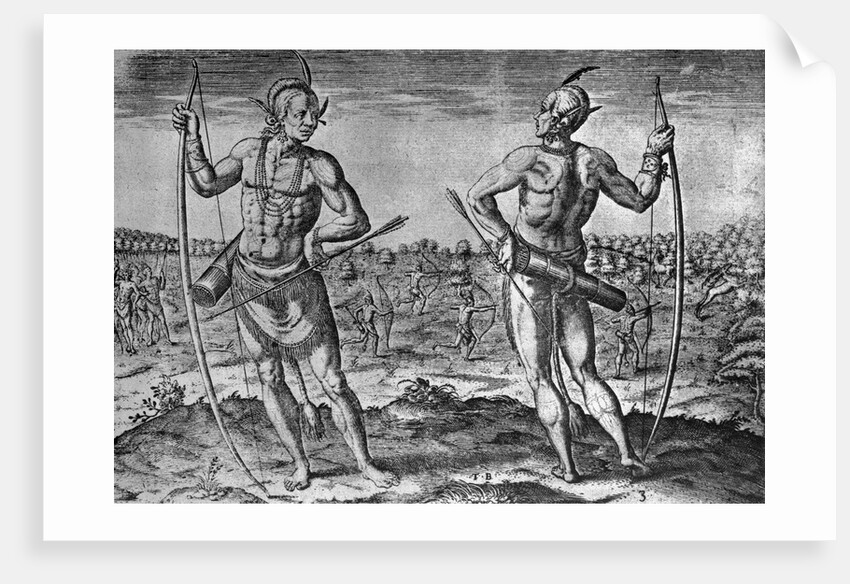 Engraving by Theodor de Bry After A Weroans or Great Lord of Virginia by John White