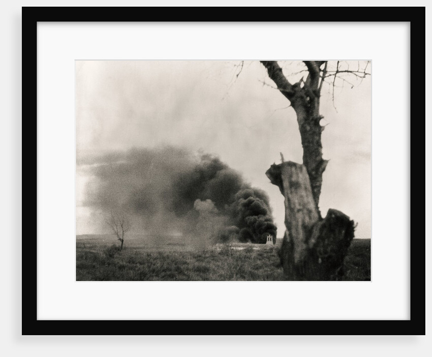 Buildings Burning in Spain During Civil War by Anonymous
