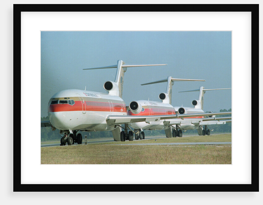 Continental Airplanes on Runway by Anonymous