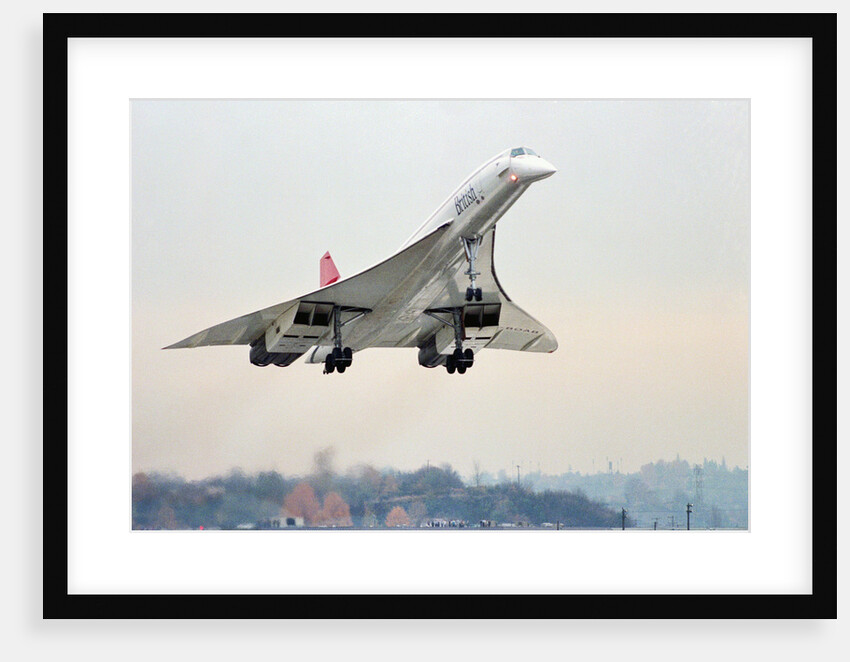 Concorde Supersonic Airliner Landing at Airport by Anonymous