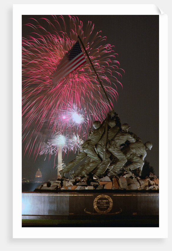 Fireworks Exploding Over Memorial by Anonymous