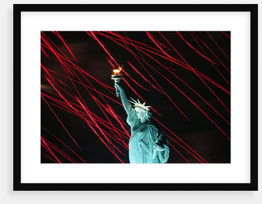 Fireworks Surrounding Statue of Liberty by Anonymous
