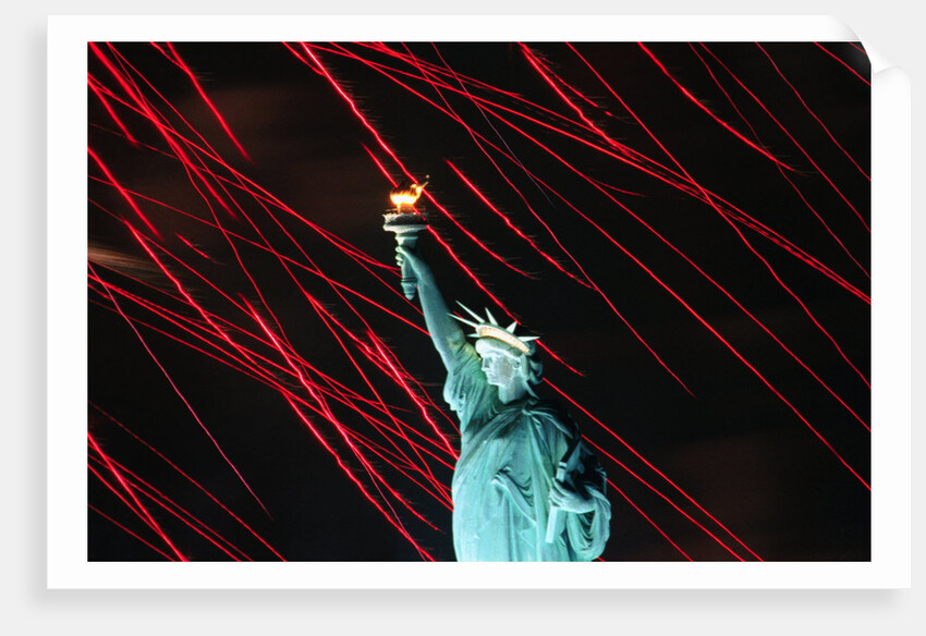 Fireworks Surrounding Statue of Liberty by Anonymous