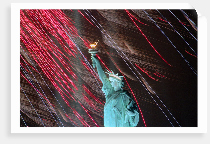 Fireworks Surrounding Statue of Liberty by Anonymous