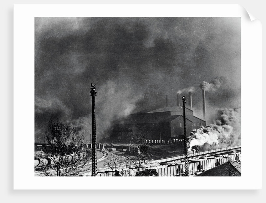 View of Steel Plant with Smoke Fumes by Anonymous
