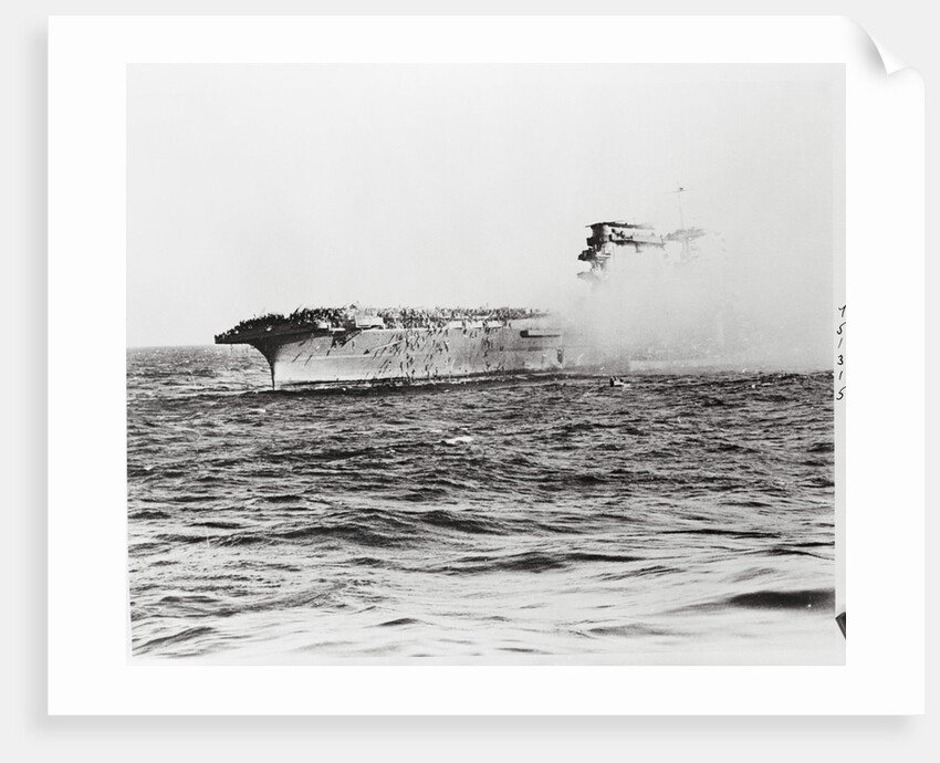 USS Lexington's Crew Diving into Sea by Anonymous
