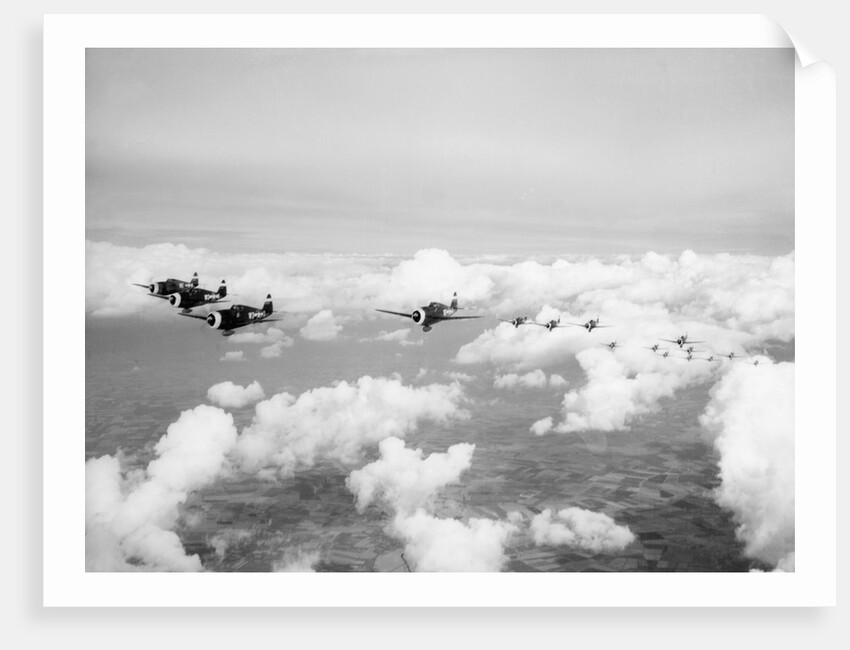 USAF P-47 Thunderbolts in Flight by Anonymous