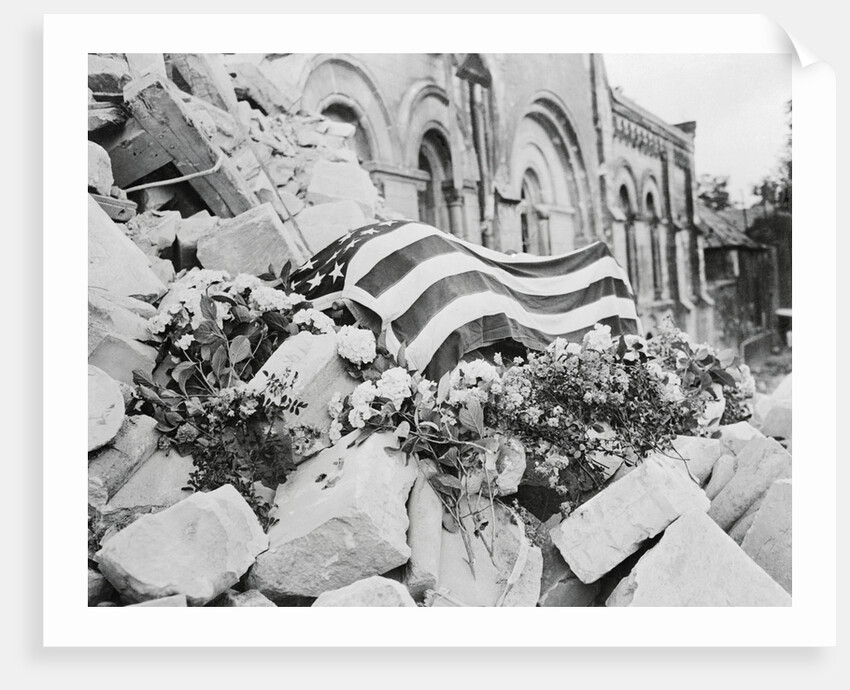 Body of US Major Resting Atop Ruins by Anonymous