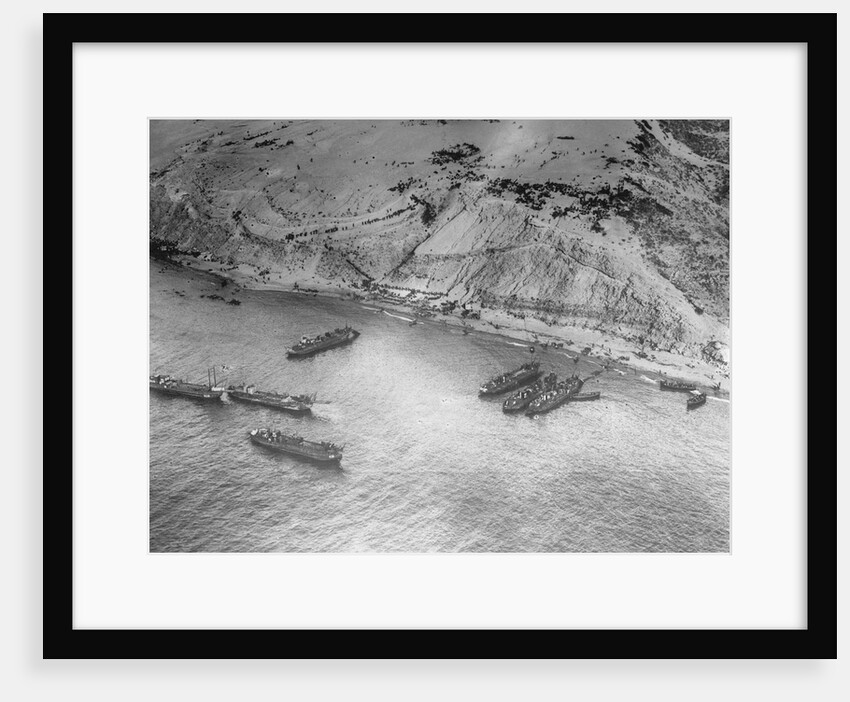 Aerial View of Military Ships by Anonymous