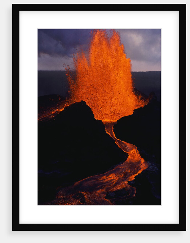 Puu Oo Crater Erupting by Anonymous