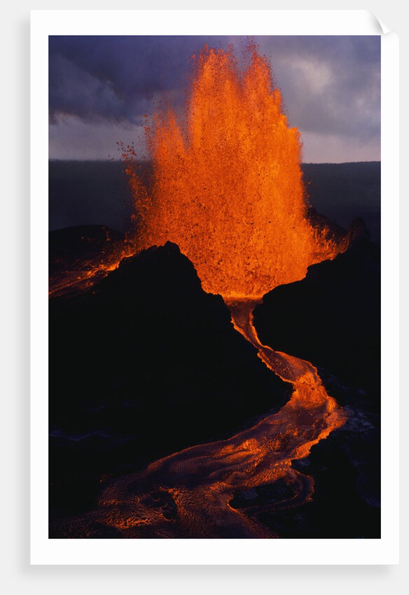 Puu Oo Crater Erupting by Anonymous
