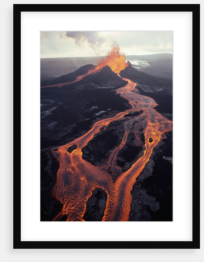 Puu Oo Crater Erupting by Anonymous