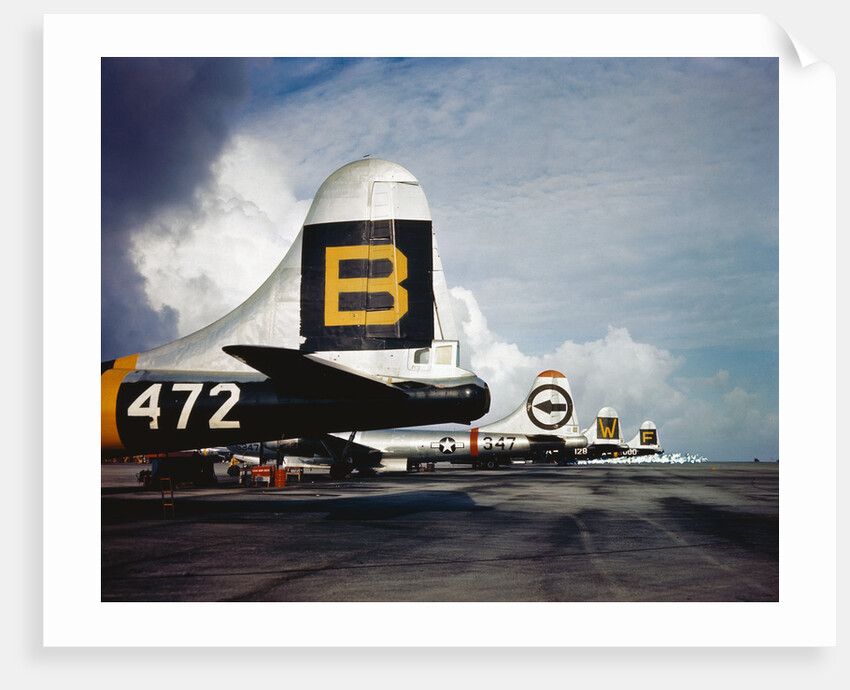 Four Super Fortress Airplanes on Airstrip by Anonymous