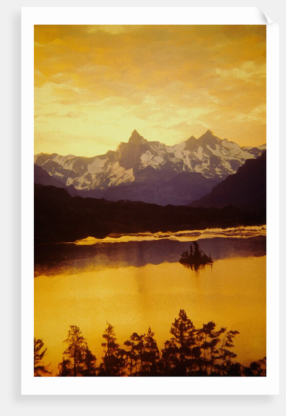 Sunset Over St. Mary Lake in Glacier National Park by Anonymous