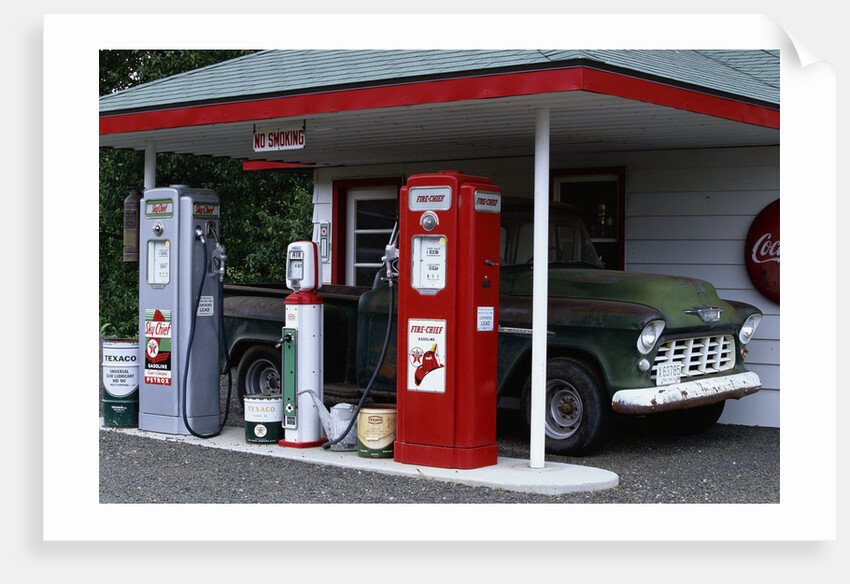 Reproduction Texaco Gas Station and Chevrolet Pickup by Anonymous