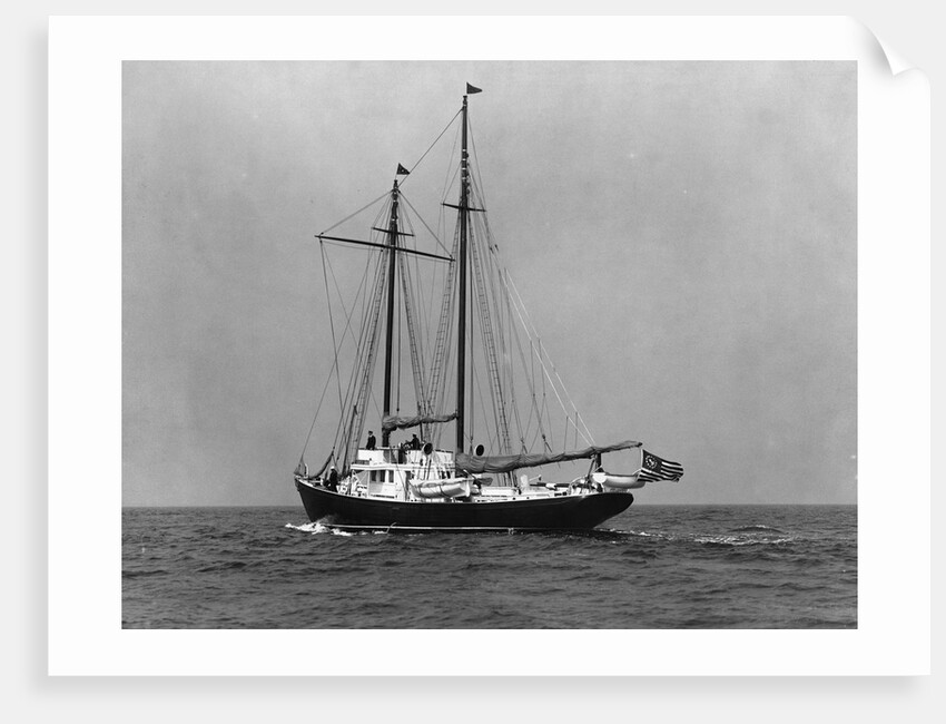A Yacht with Sails Down by Anonymous